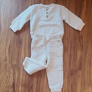 Kids White Quilted Matching Set